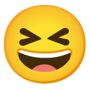 grinning squinting face