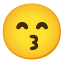kissing face with smiling eyes