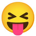 squinting face with tongue