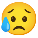 sad but relieved face