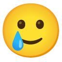 smiling face with tear