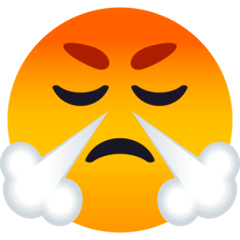 face with steam from nose