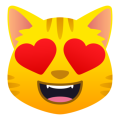 smiling cat with heart-eyes