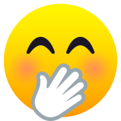 face with hand over mouth