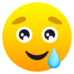 smiling face with tear