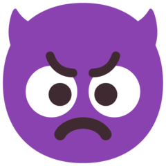 angry face with horns