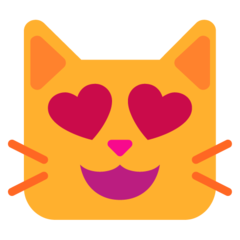 smiling cat with heart-eyes