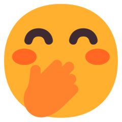 face with hand over mouth