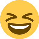 grinning squinting face
