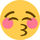kissing face with closed eyes