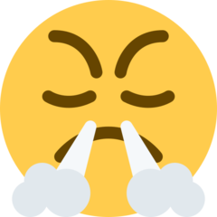 face with steam from nose