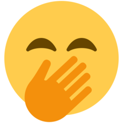 face with hand over mouth